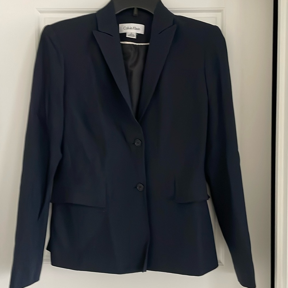 Calvin Klein Navy Pinstripe Blazer suit jacket